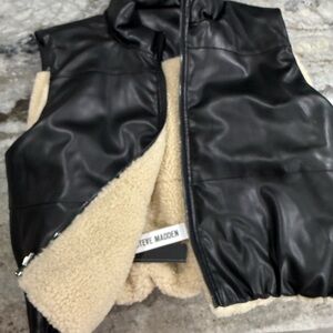 Steve Madden Cream Reversible Vegan Leather Jacket